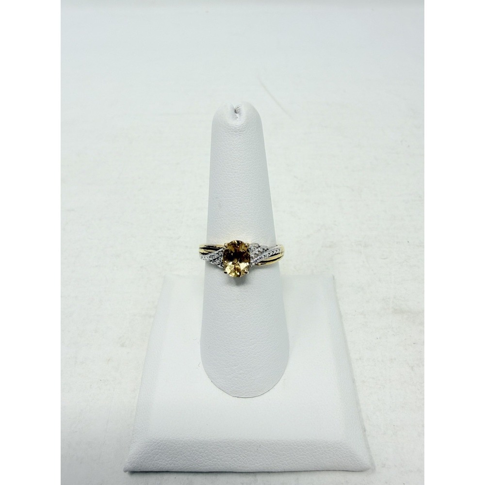 Shop LC Brazilian Citrine Platinum/14K YG Over Sterling Silver Size 7 Ring 5587